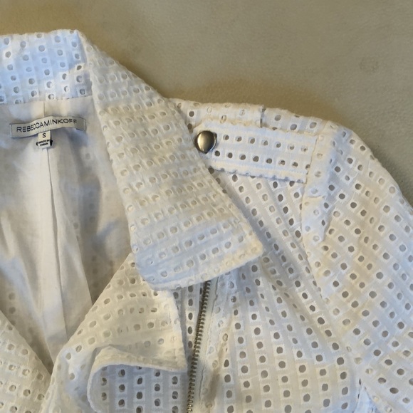 Rebecca Minkoff white eyelet moto jacket - Picture 7 of 8